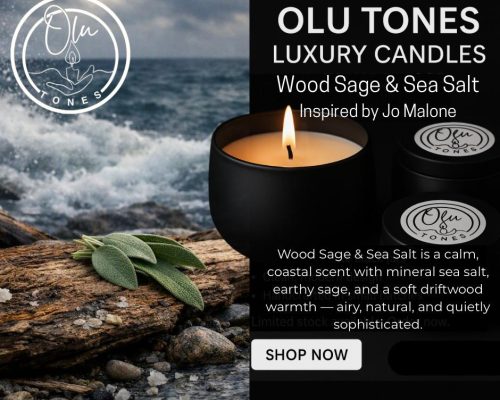 Wood Sage & Sea Salt (Inspired by Jo Malone) Candle by Olu Tones LTD