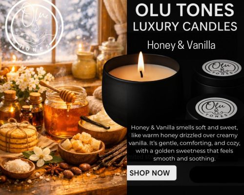 Honey & Vanilla Candle by Olu Tones LTD