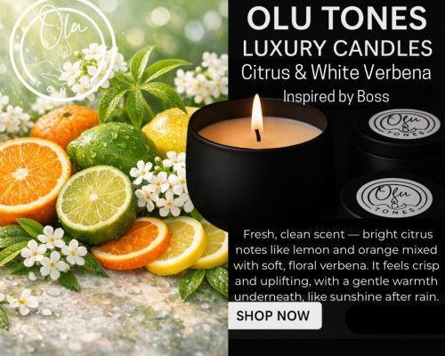 Citrus & White Verbena (Inspired by Boss) Candle by Olu Tones LTD